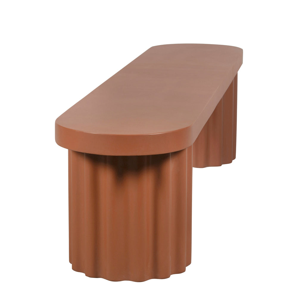 2.1m Concrete Bergamo Bench- Terracotta