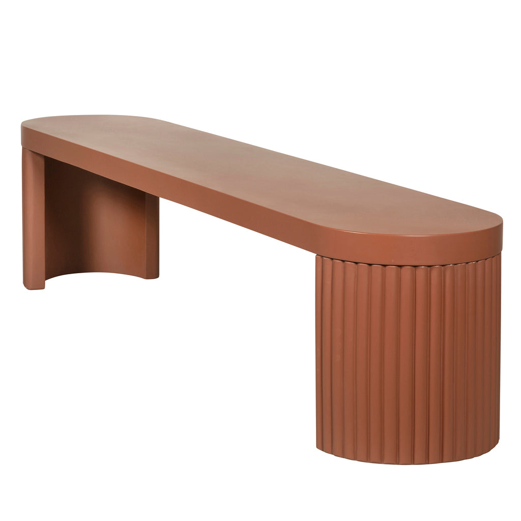 2m Concrete Bergamo Bench- Terracotta