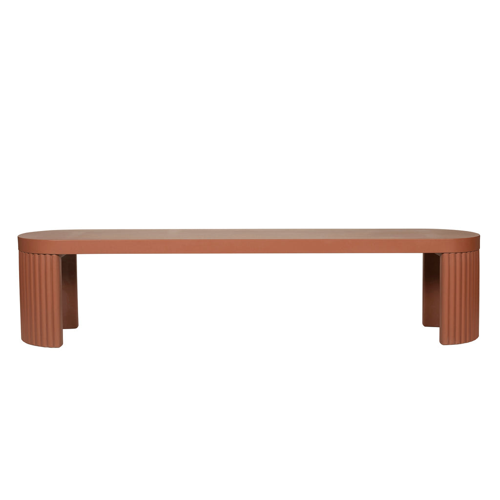 2m Concrete Bergamo Bench- Terracotta