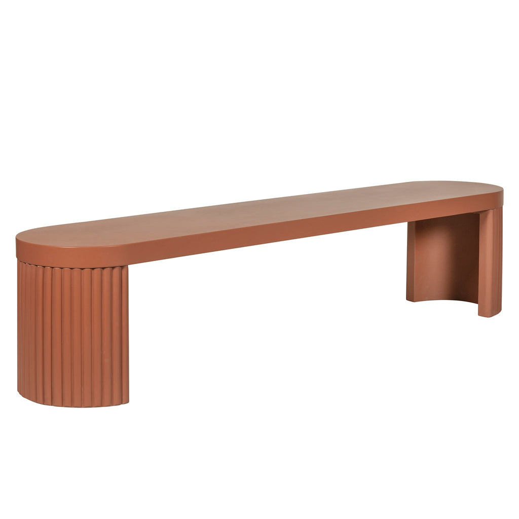 2m Concrete Bergamo Bench- Terracotta