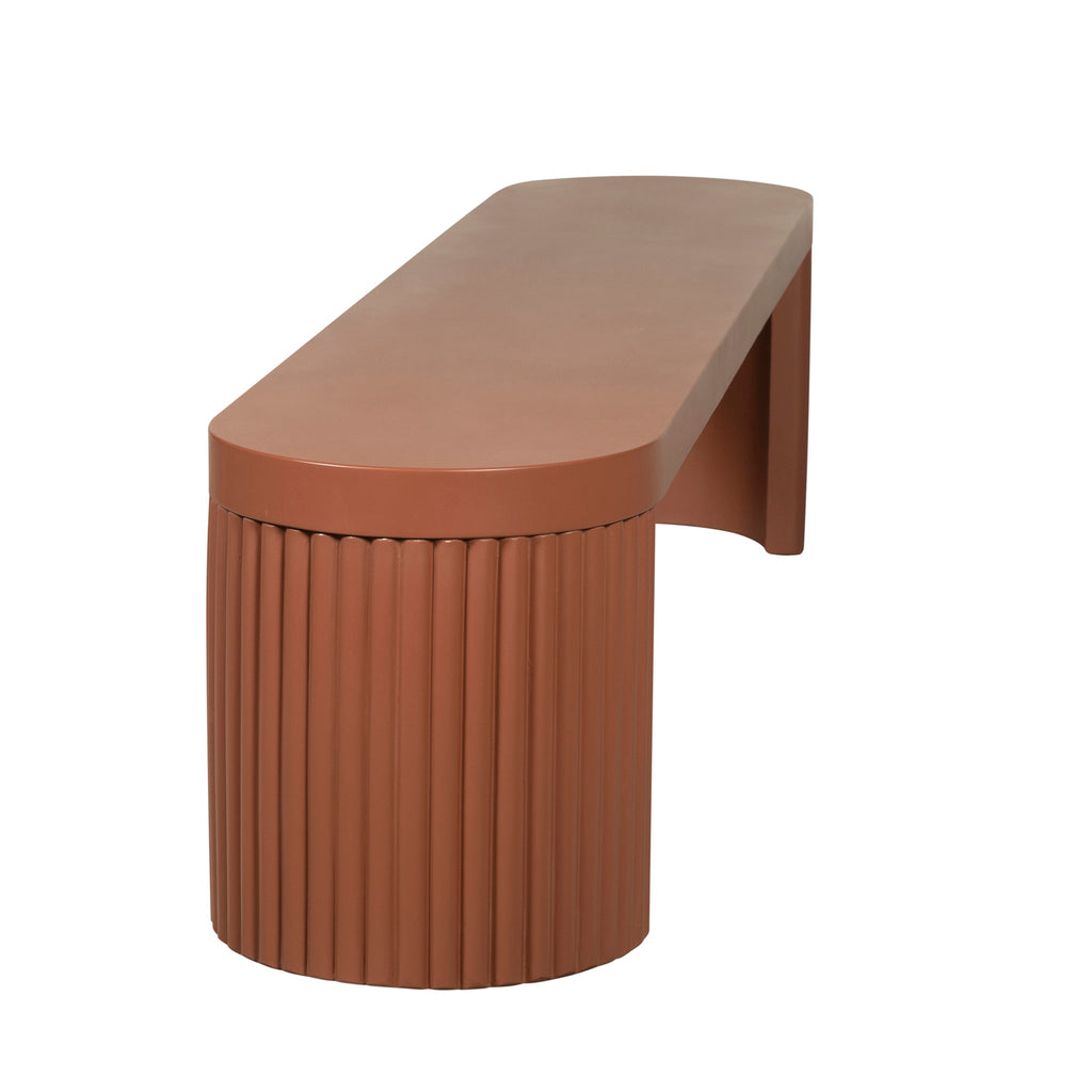 2m Concrete Bergamo Bench- Terracotta