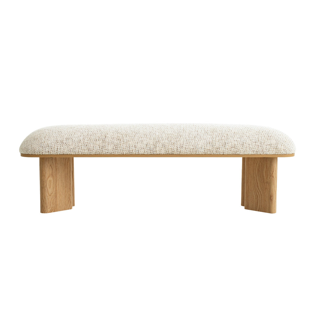 1.5m Natural Bergamo Bench- Honeycomb White