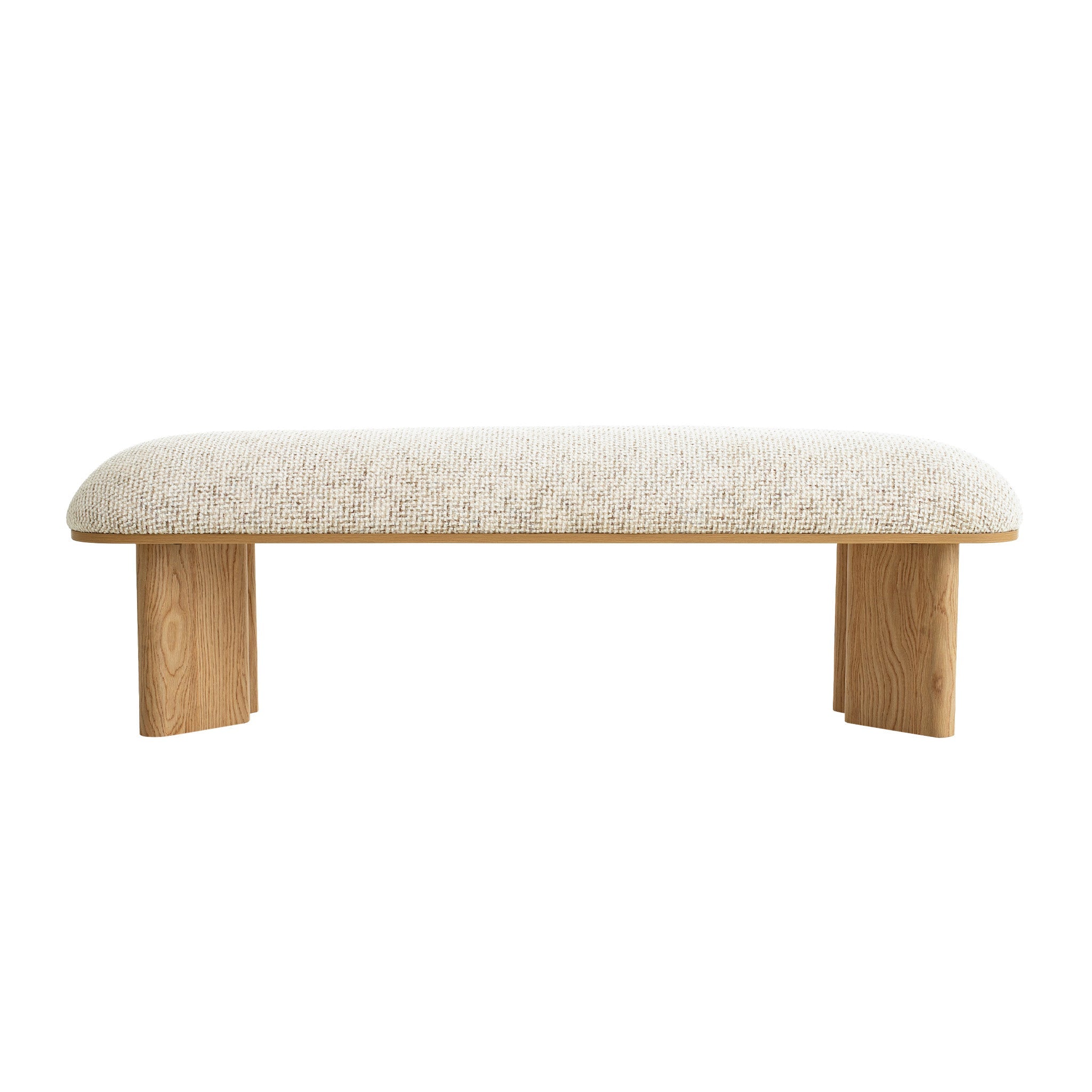 1.5m Natural Bergamo Bench- Honeycomb White
