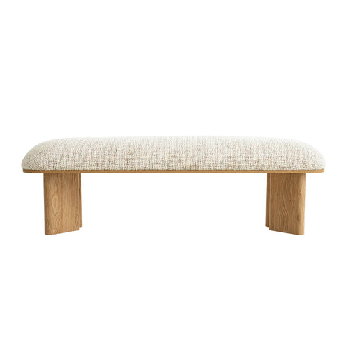1.5m Natural Bergamo Bench- Honeycomb White