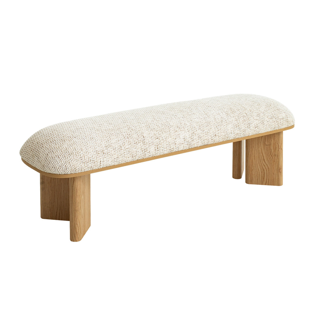 1.5m Natural Bergamo Bench- Honeycomb White