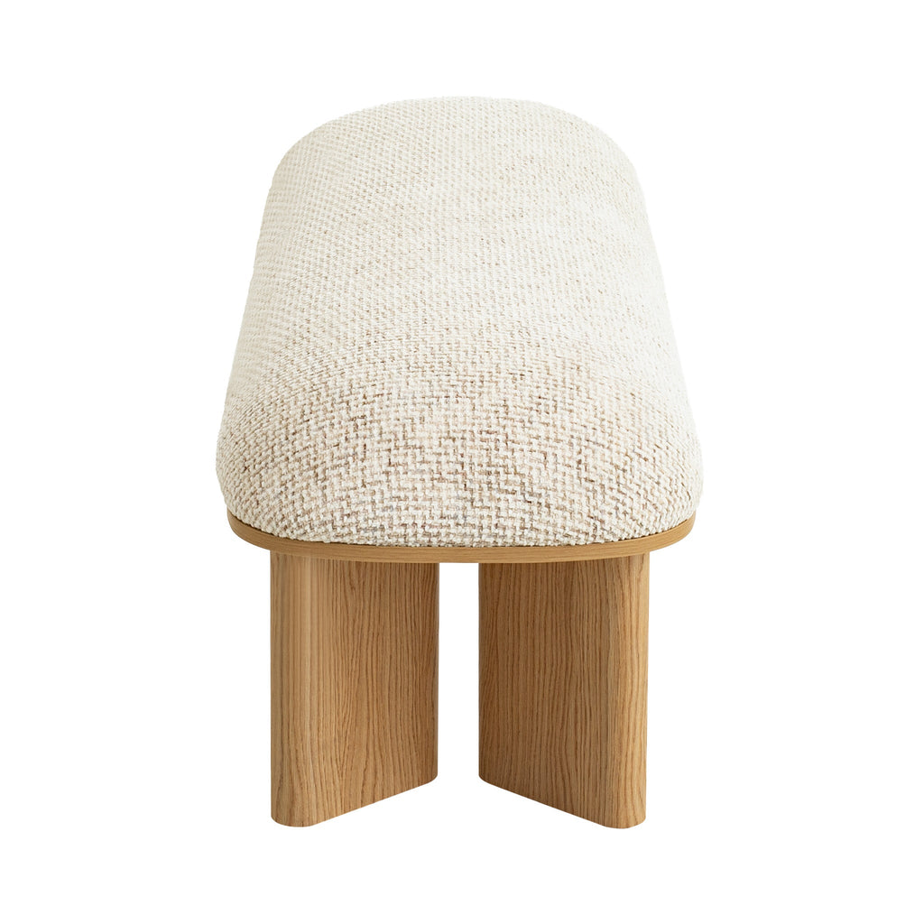 1.5m Natural Bergamo Bench- Honeycomb White