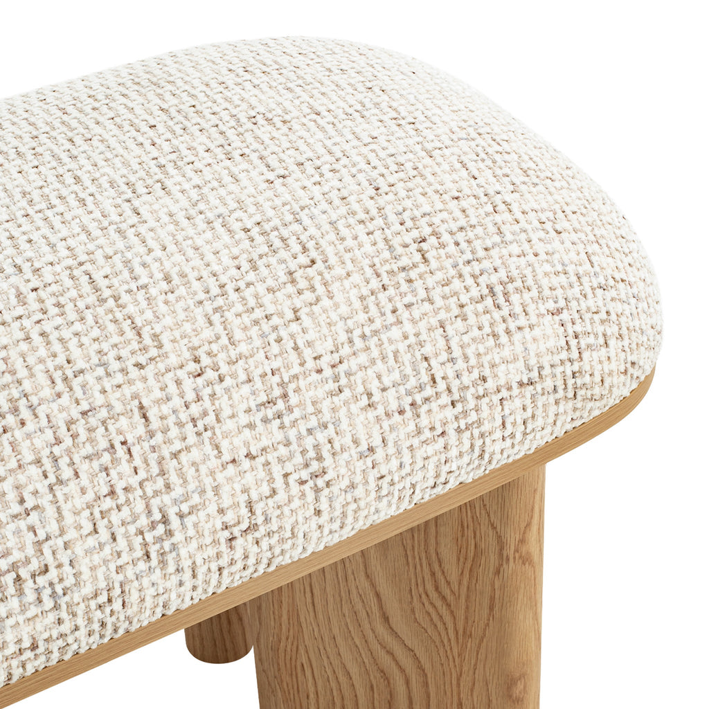1.5m Natural Bergamo Bench- Honeycomb White