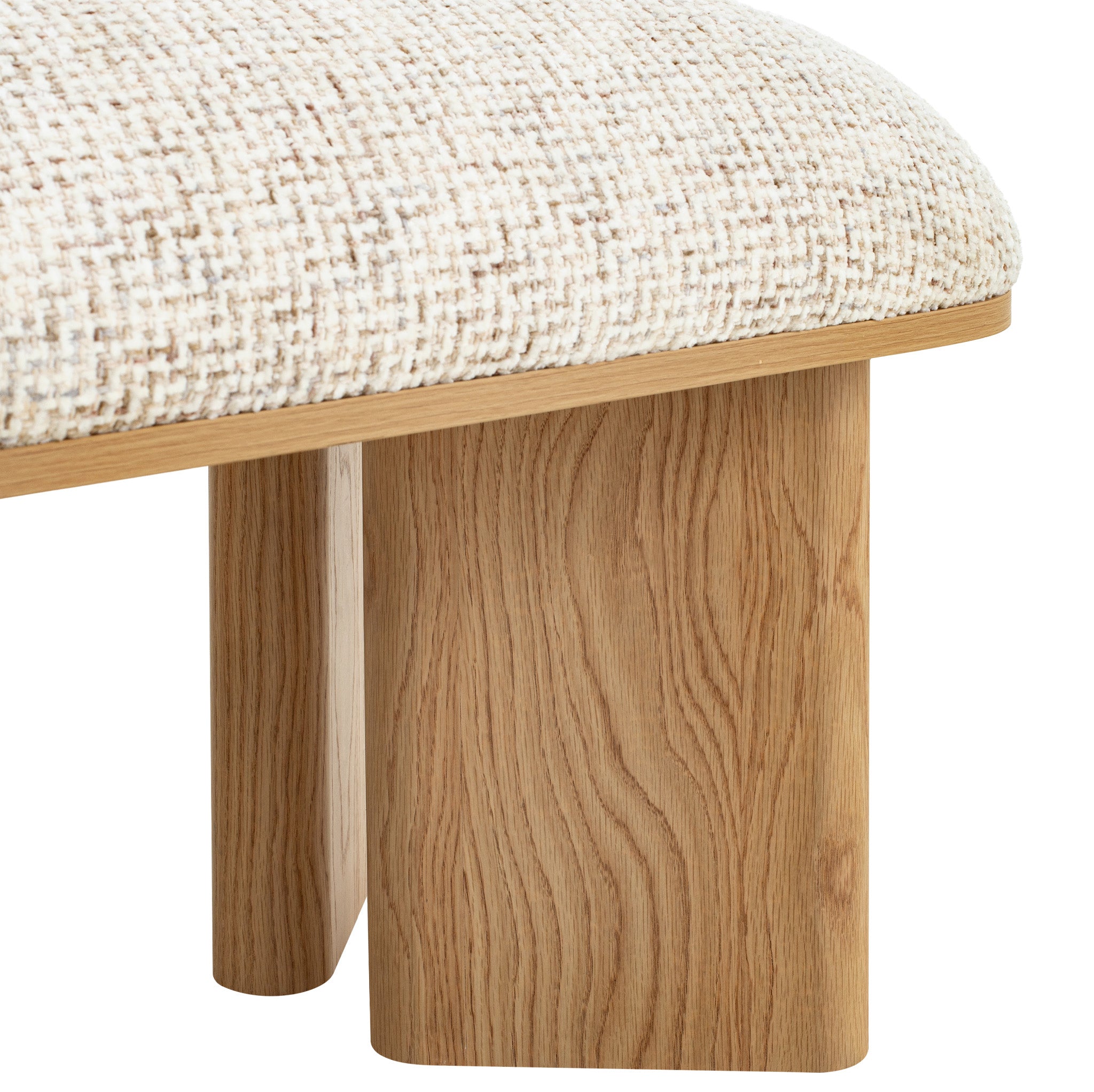 1.5m Natural Bergamo Bench- Honeycomb White