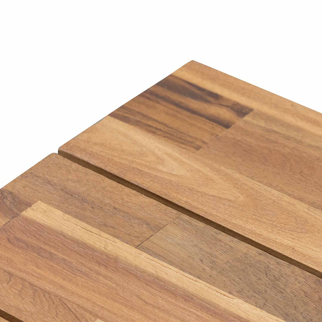 Outdoor Wooden Bergamo Bench- Natural Top and Black Legs