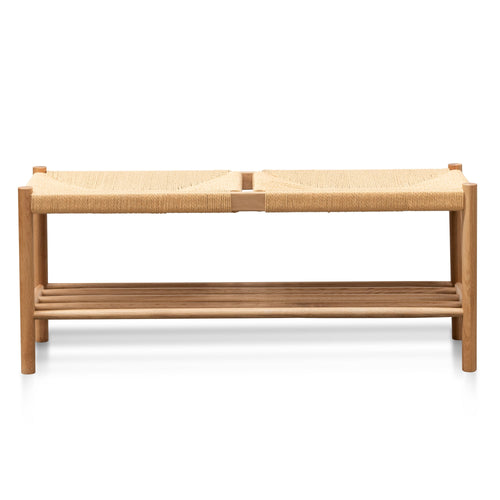 110cm Oak Bergamo Bench- Natural Seat