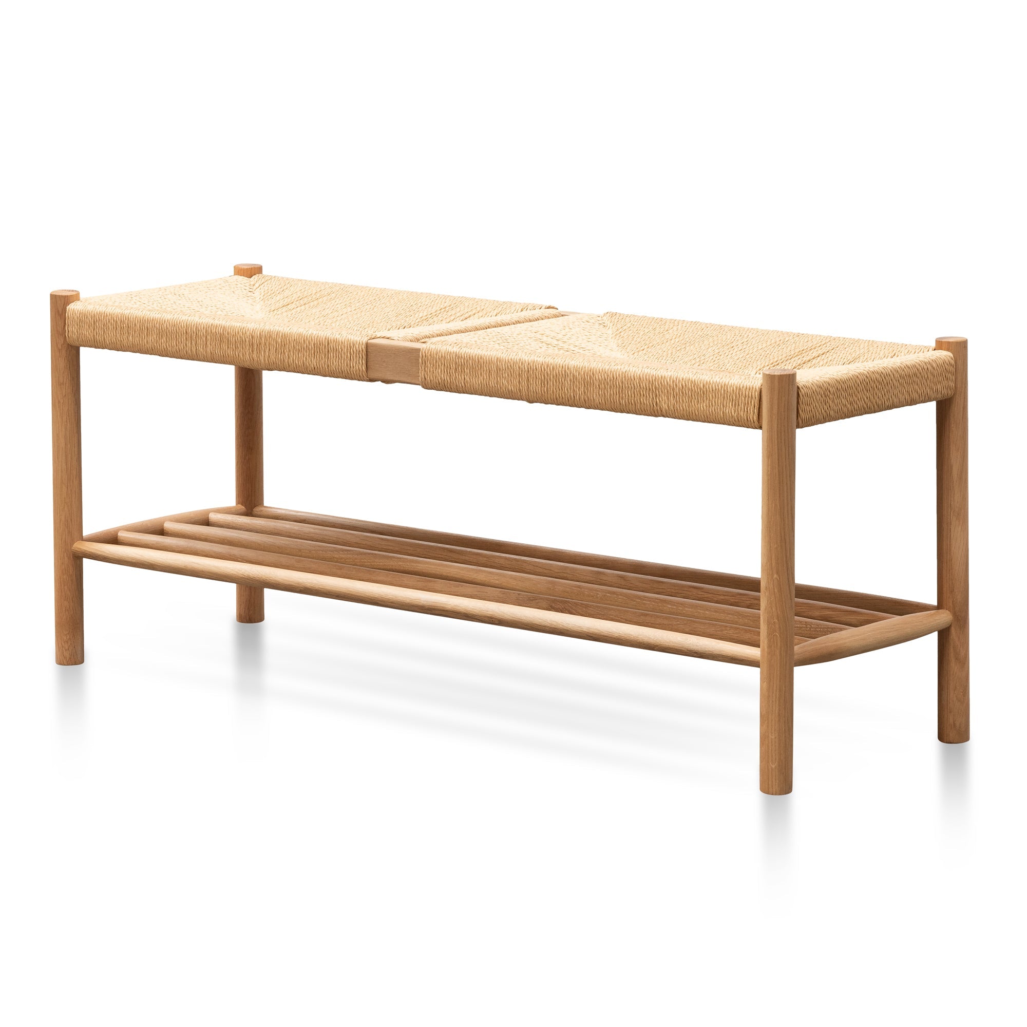 110cm Oak Bergamo Bench- Natural Seat