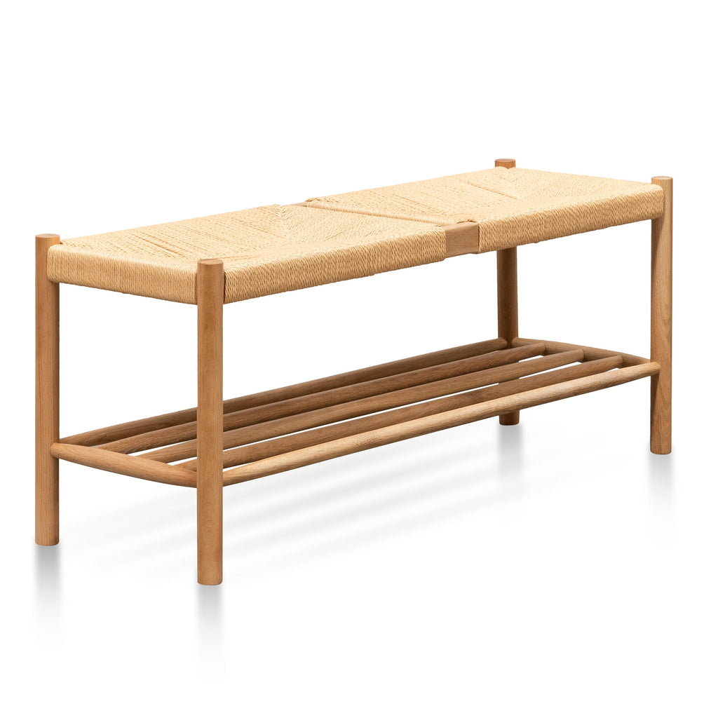 110cm Oak Bergamo Bench- Natural Seat