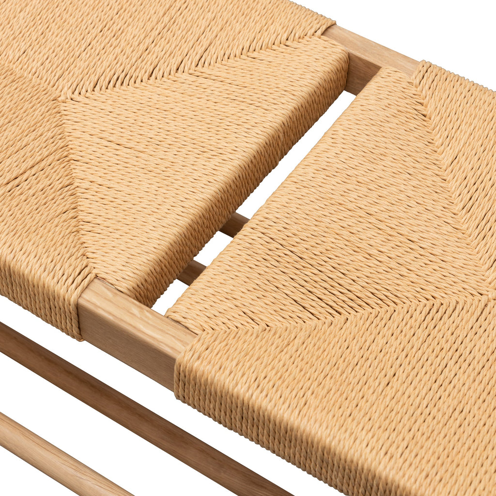 110cm Oak Bergamo Bench- Natural Seat