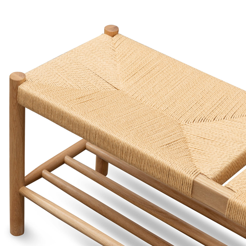 110cm Oak Bergamo Bench- Natural Seat