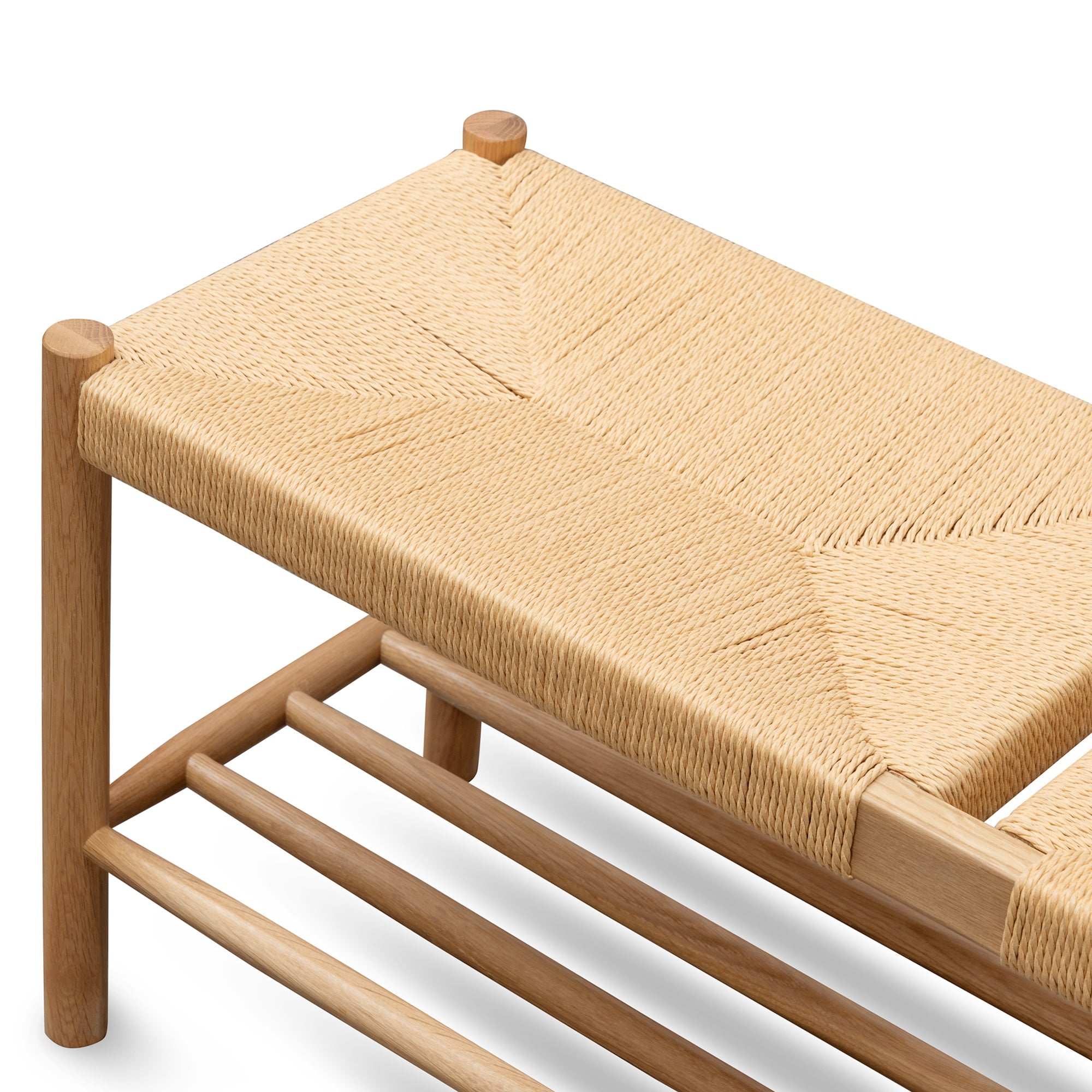 110cm Oak Bergamo Bench- Natural Seat