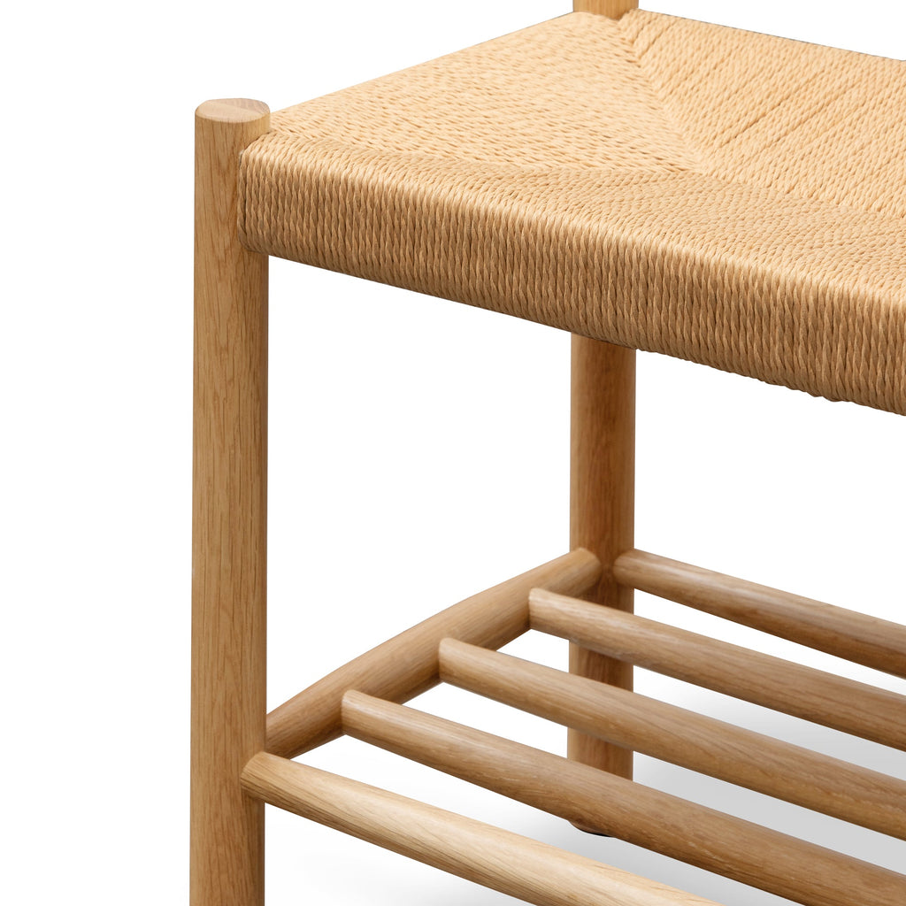 110cm Oak Bergamo Bench- Natural Seat