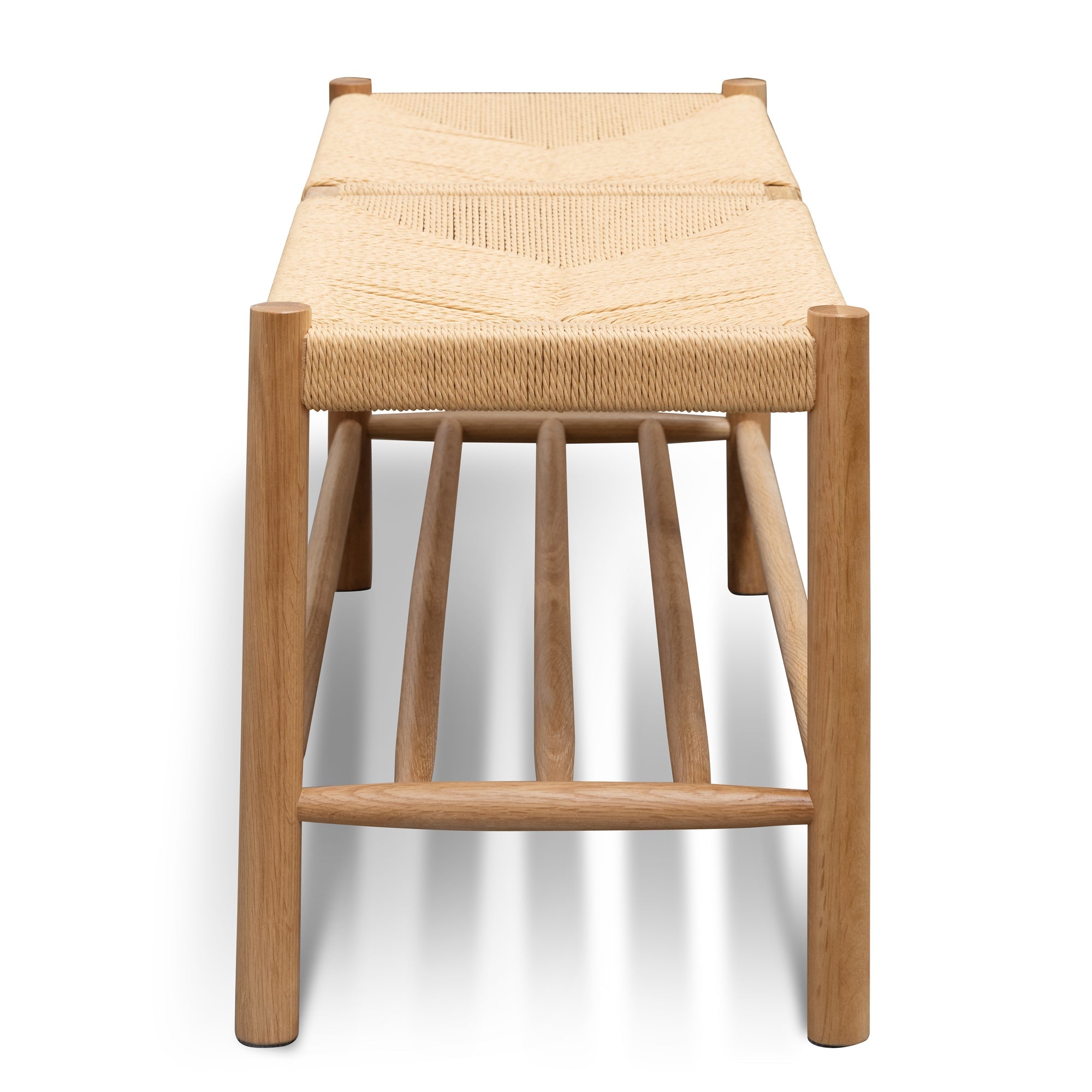 110cm Oak Bergamo Bench- Natural Seat