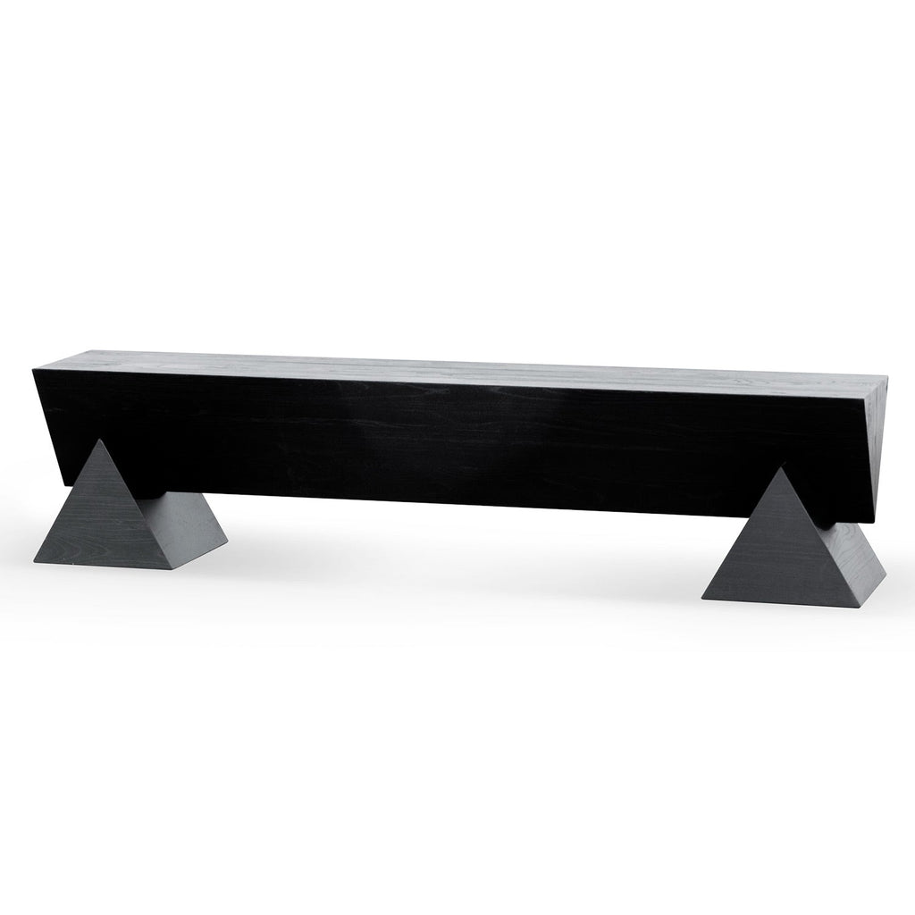 1.9m Elm Bergamo Bench- Full Black