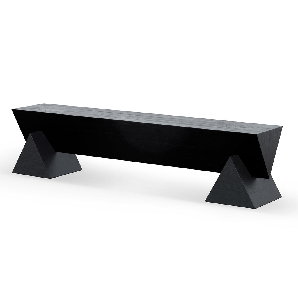 1.9m Elm Bergamo Bench- Full Black