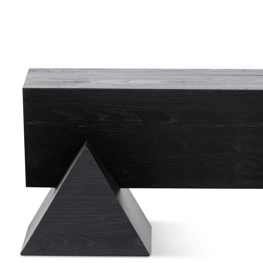 1.9m Elm Bergamo Bench- Full Black