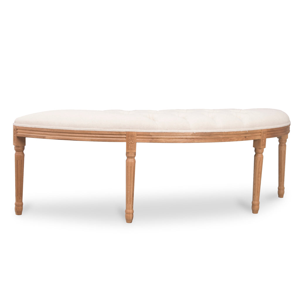 1.48m Oak Bergamo Bench-Light Beige