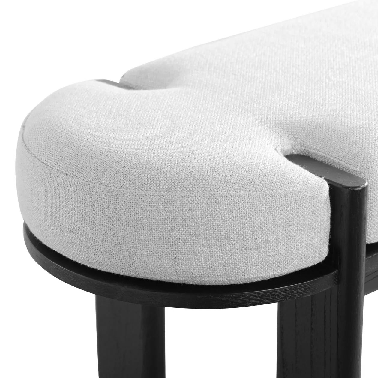 1.6m Black Elm Bergamo Bench- Natural Linen