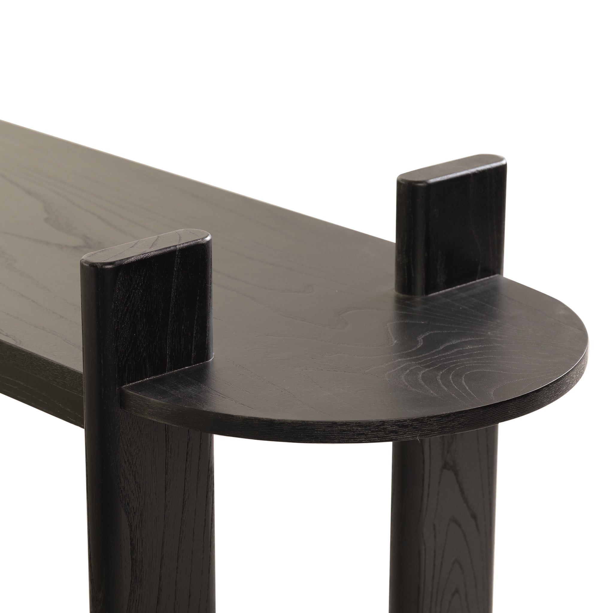 1.6m Black Elm Bergamo Bench- Natural Linen