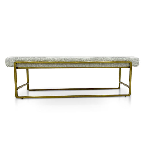 1.52m Bergamo Bench- Pearl Grey Boucle