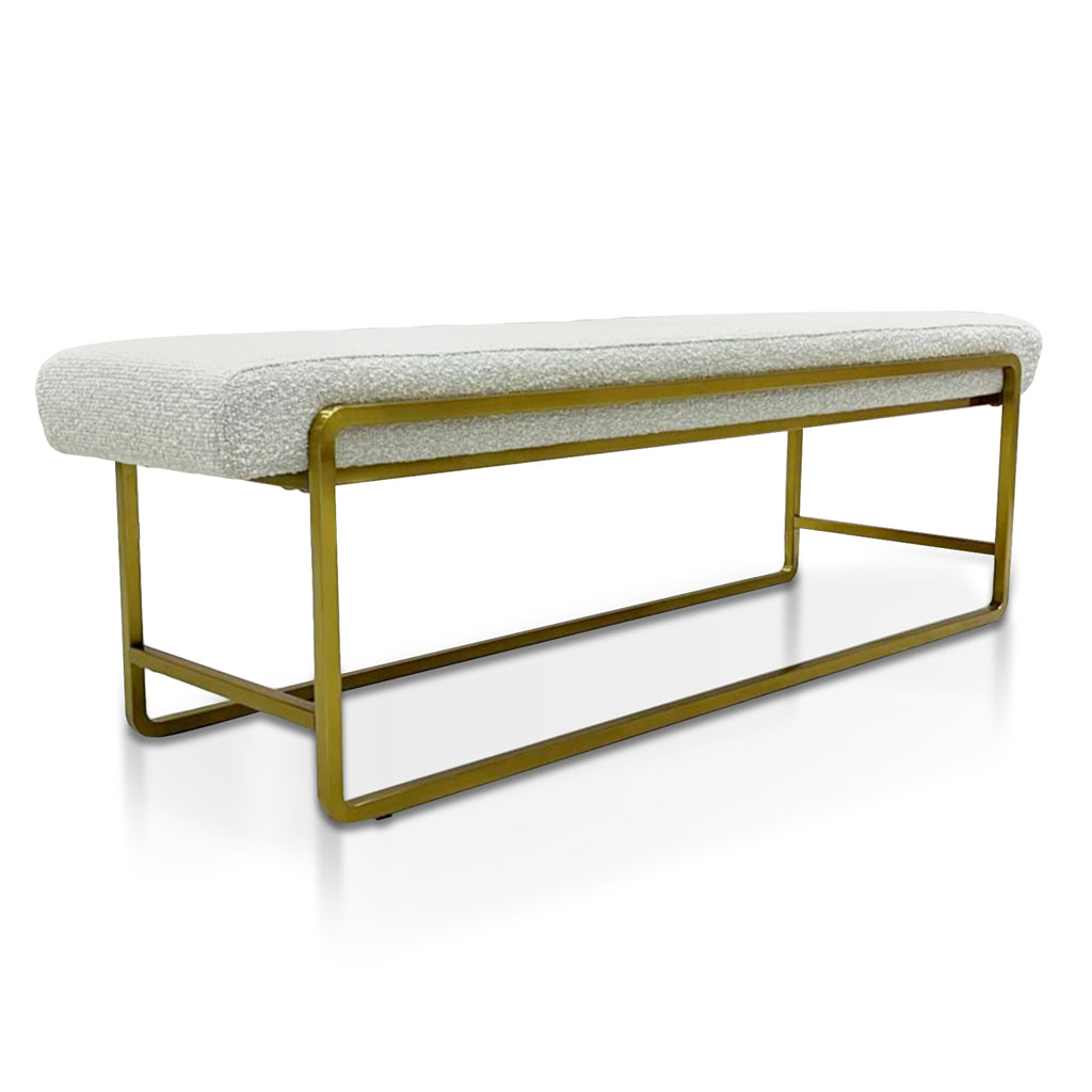 1.52m Bergamo Bench- Pearl Grey Boucle
