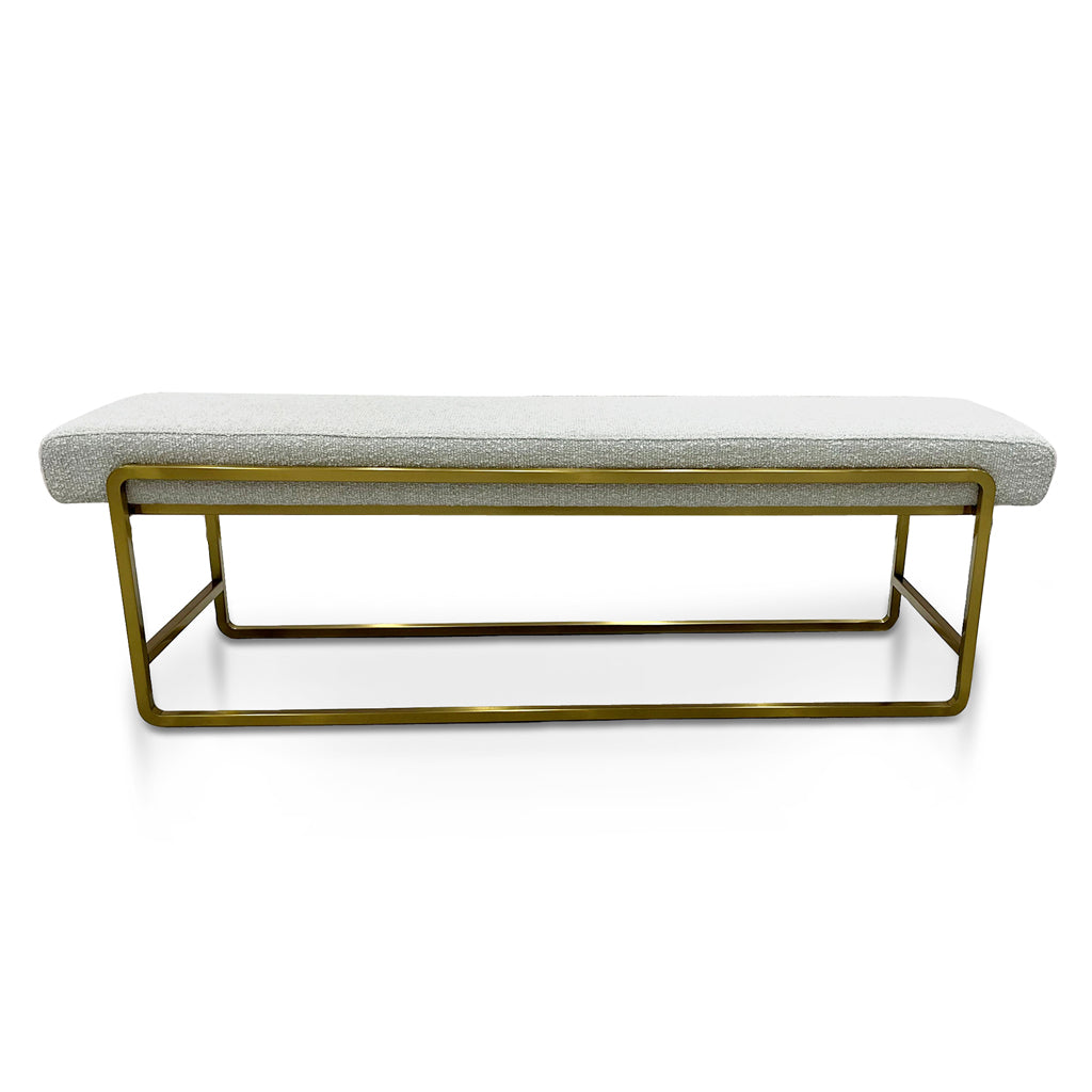 1.52m Bergamo Bench- Pearl Grey Boucle