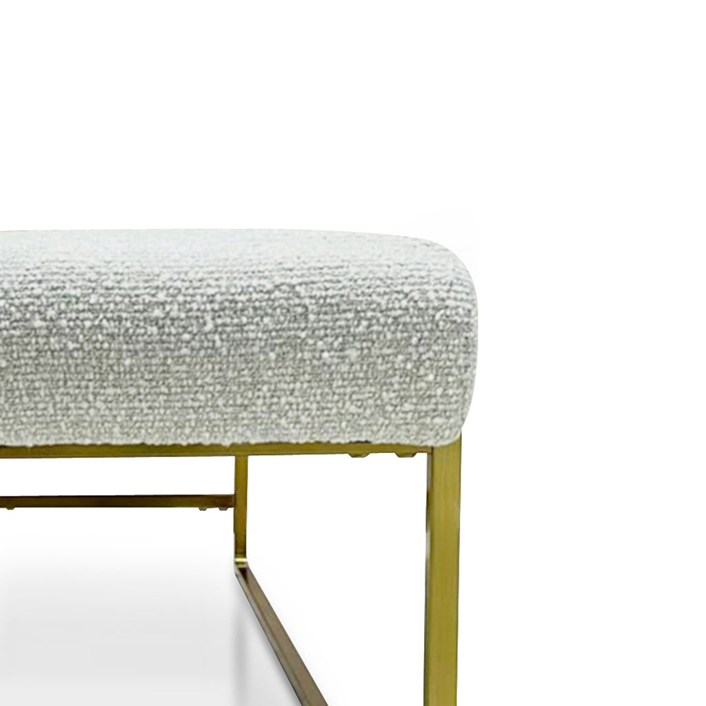 1.52m Bergamo Bench- Pearl Grey Boucle