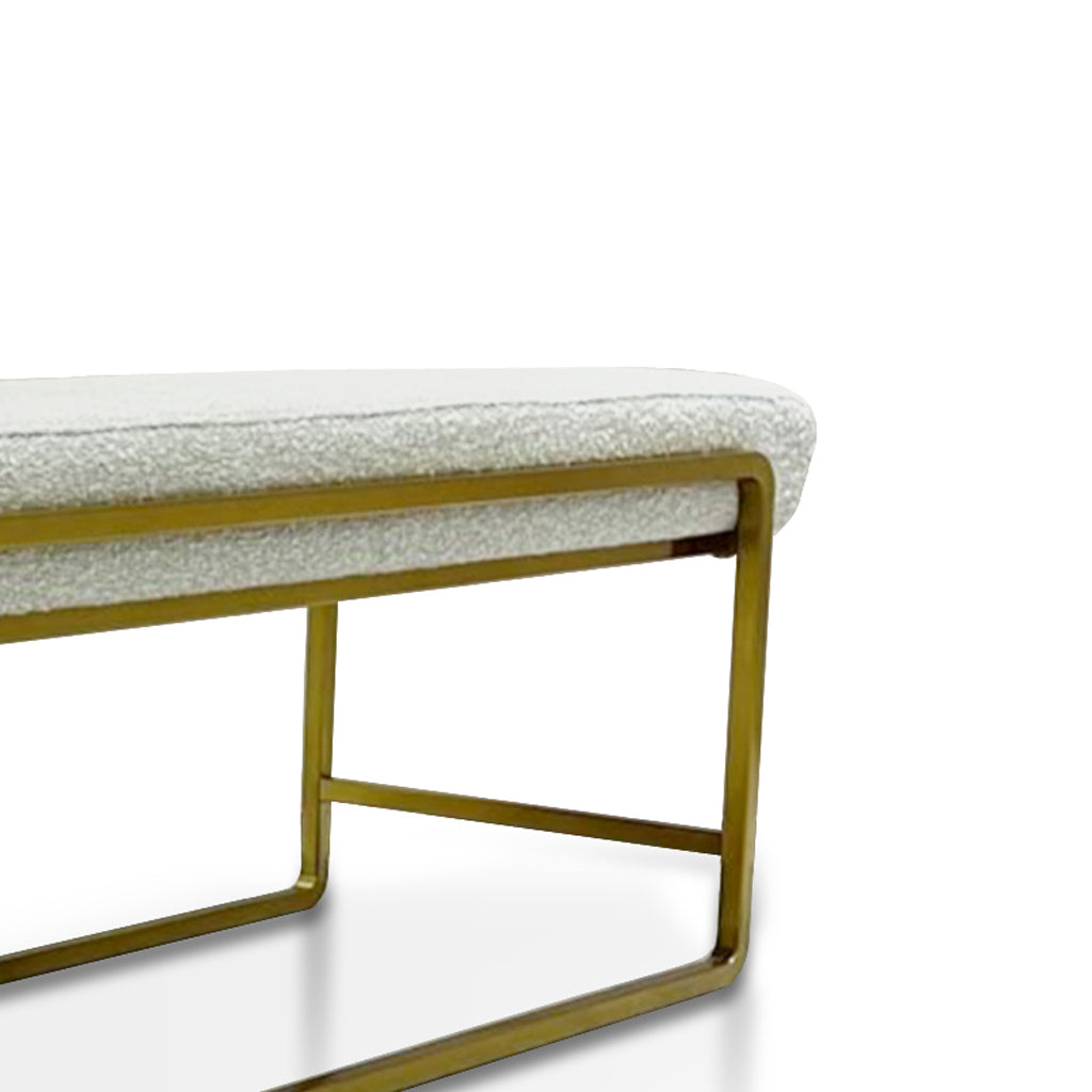 1.52m Bergamo Bench- Pearl Grey Boucle