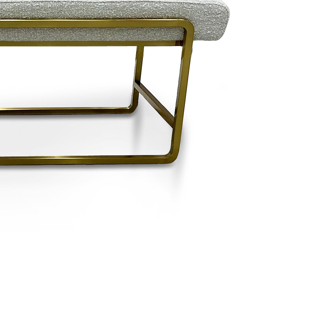 1.52m Bergamo Bench- Pearl Grey Boucle