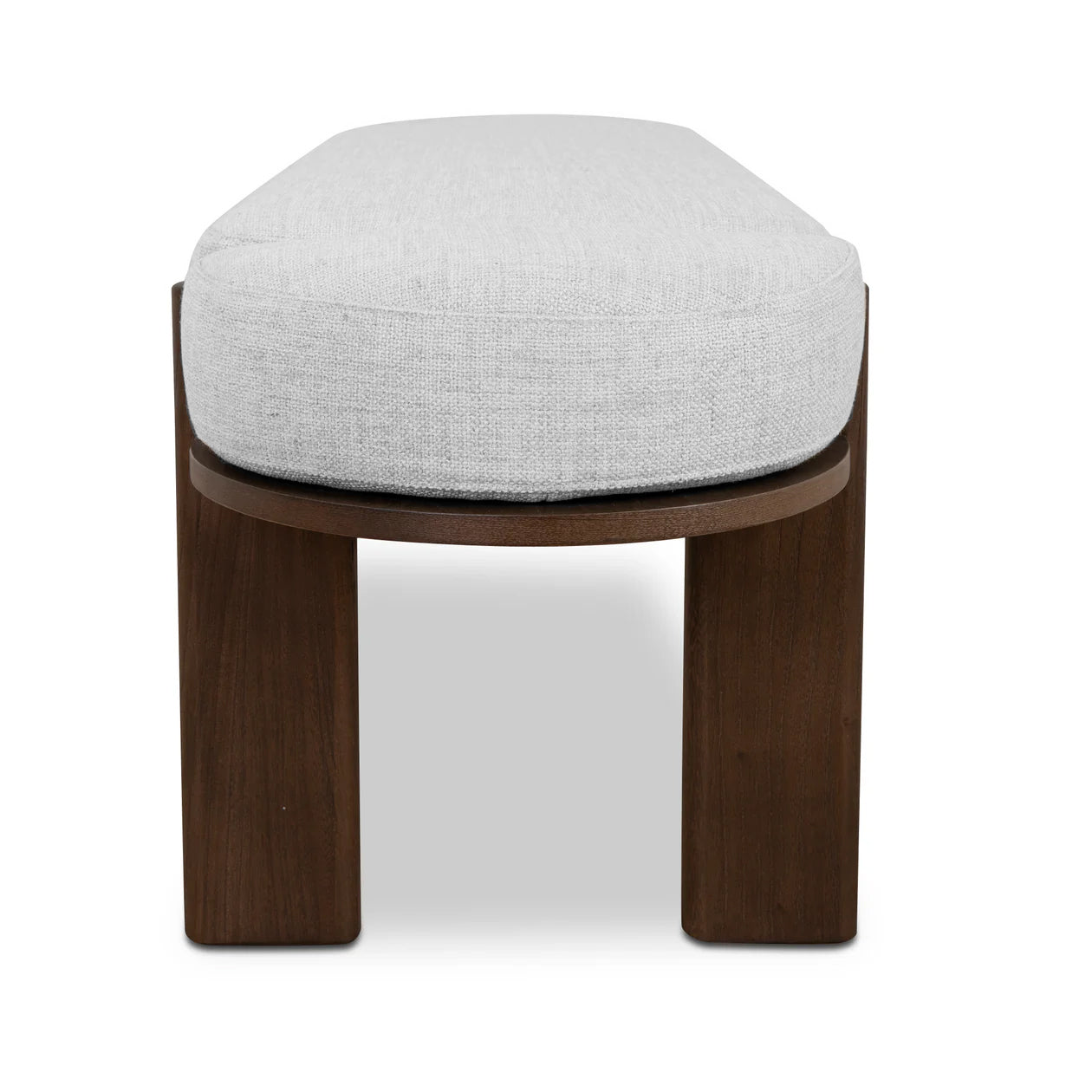1.6m Walnut Elm Bergamo Bench- Natural Linen
