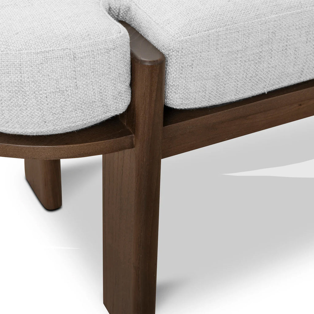1.6m Walnut Elm Bergamo Bench- Natural Linen