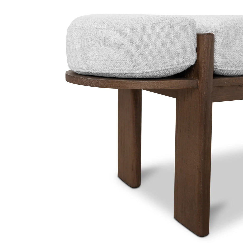 1.6m Walnut Elm Bergamo Bench- Natural Linen
