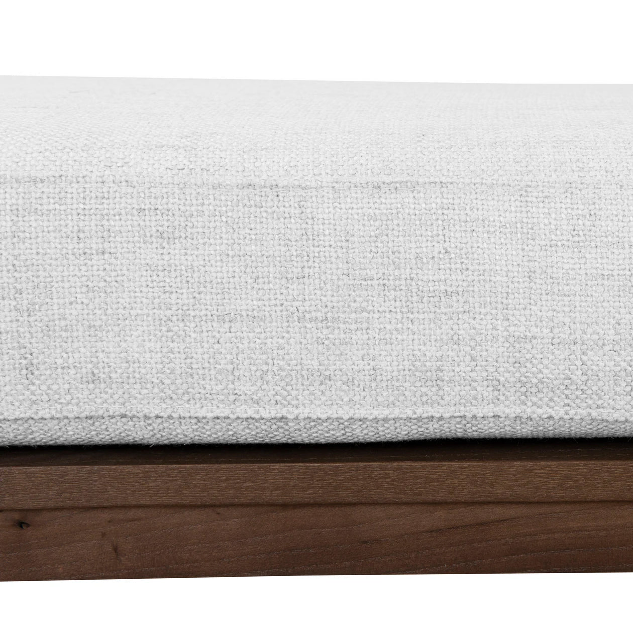 1.6m Walnut Elm Bergamo Bench- Natural Linen
