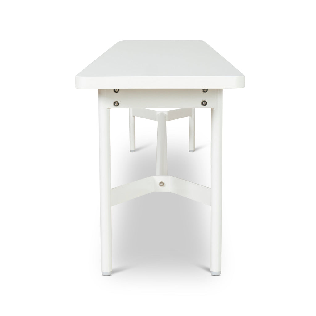 1.8m Wooden Bergamo Bench- Full White