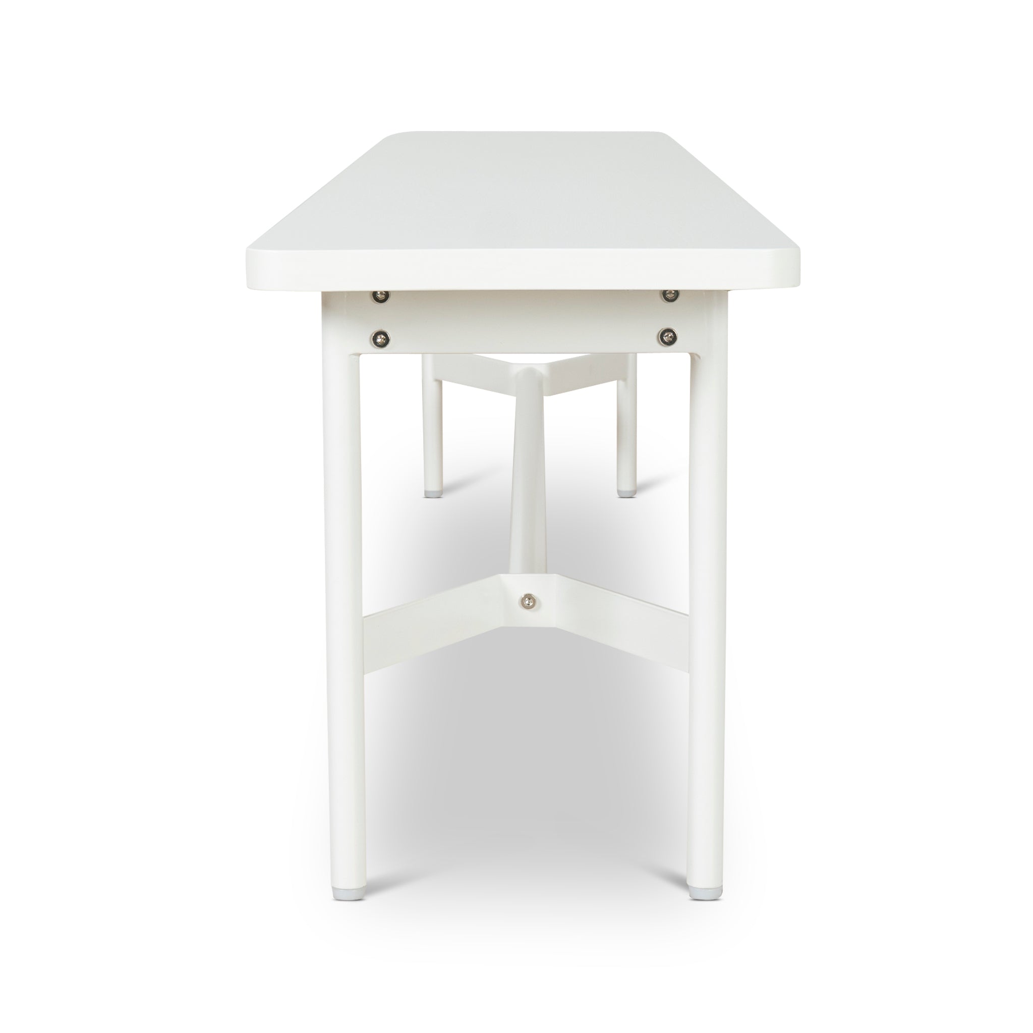 1.8m Wooden Bergamo Bench- Full White