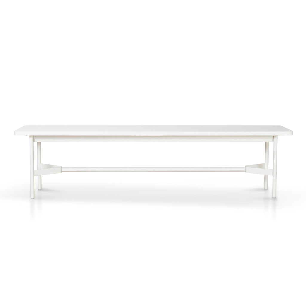 1.8m Wooden Bergamo Bench- Full White