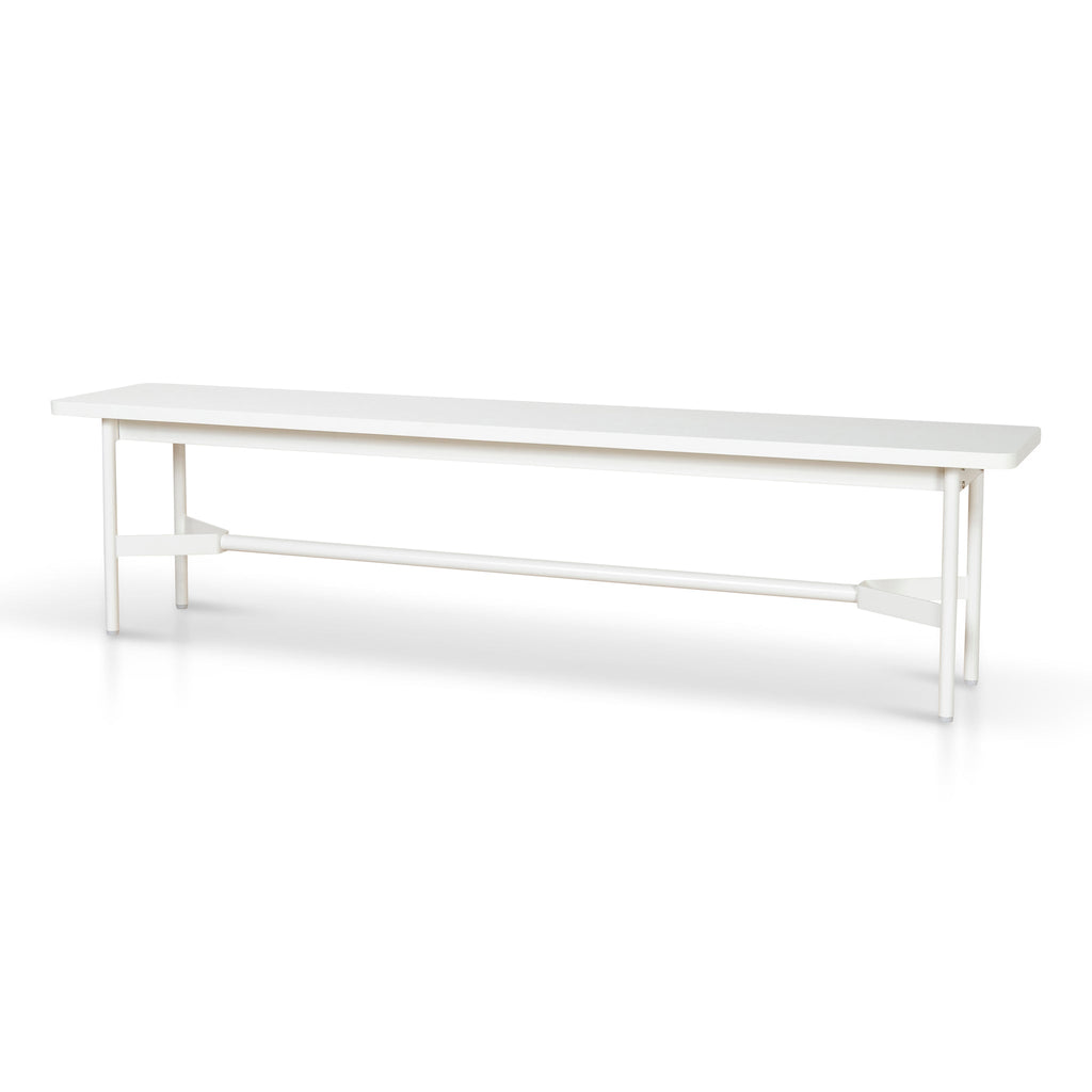 1.8m Wooden Bergamo Bench- Full White