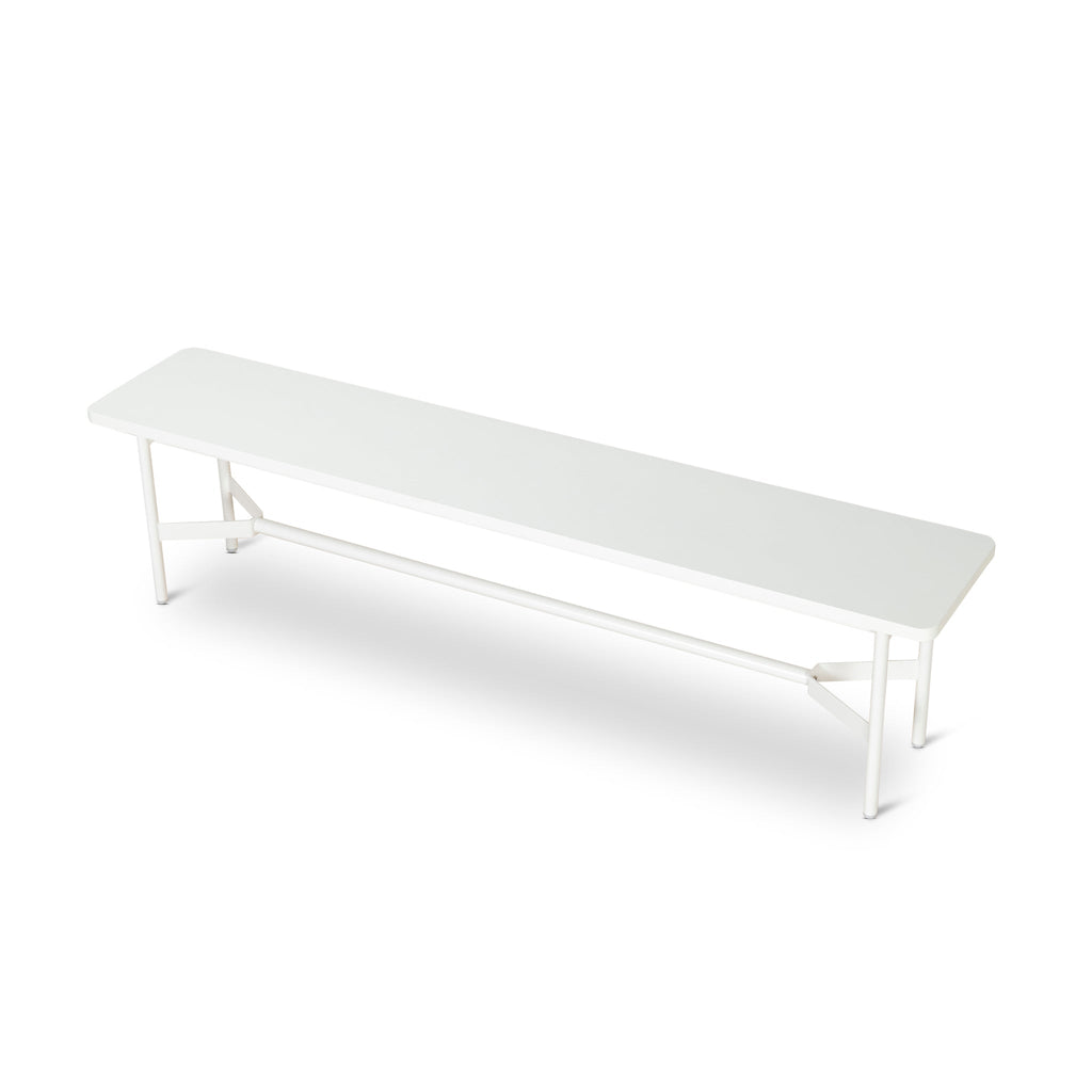 1.8m Wooden Bergamo Bench- Full White