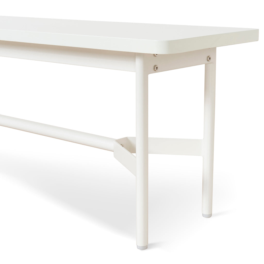 1.8m Wooden Bergamo Bench- Full White