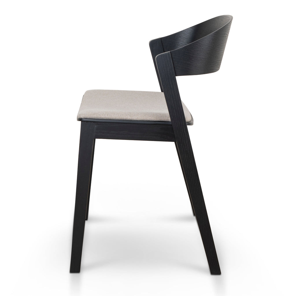 Black Verona Dining Chair - Grey Seat (Set of 2)