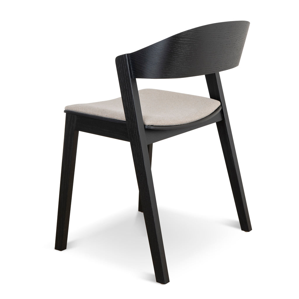 Black Verona Dining Chair - Grey Seat (Set of 2)