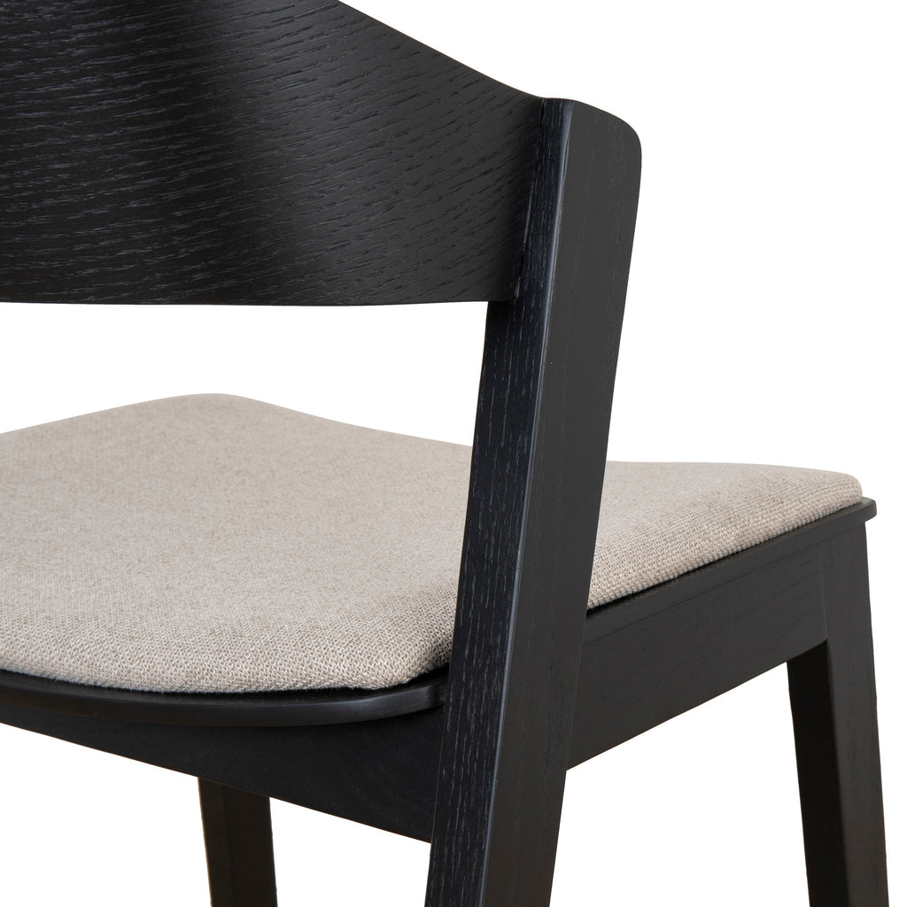 Black Verona Dining Chair - Grey Seat (Set of 2)