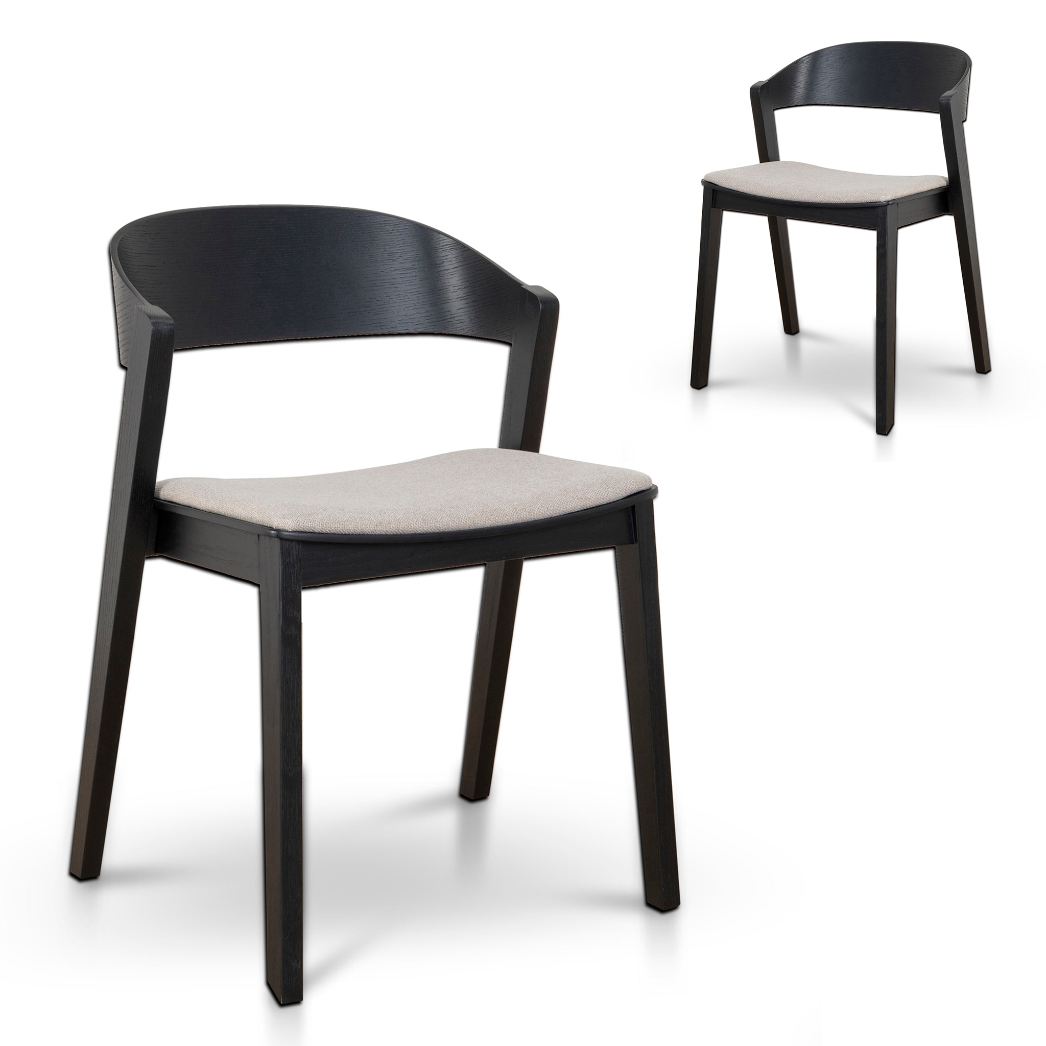 Black Verona Dining Chair - Grey Seat (Set of 2)