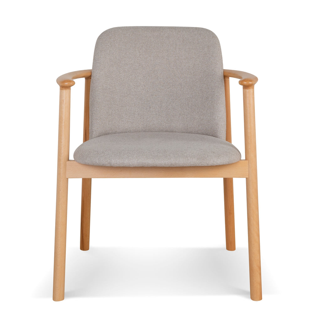 of 2 - CDC10055-SDx2 Natural Dining Armchair - Grey Seat