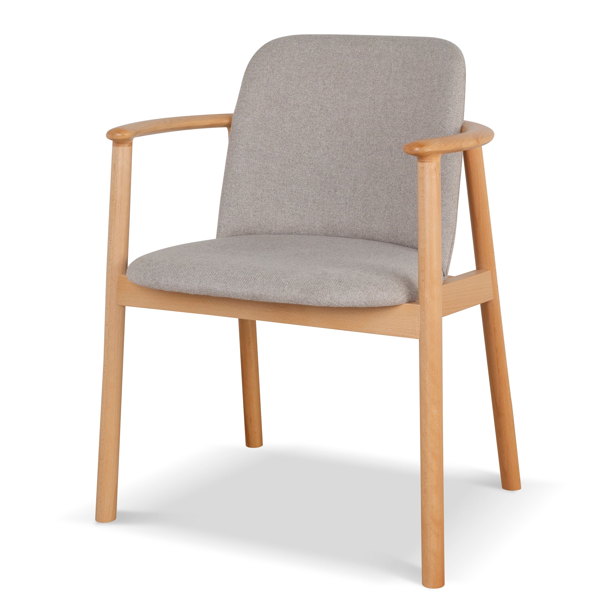 of 2 - CDC10055-SDx2 Natural Dining Armchair - Grey Seat