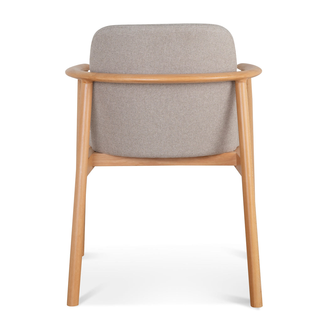 of 2 - CDC10055-SDx2 Natural Dining Armchair - Grey Seat